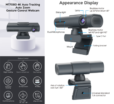 Webcam Camera AI Tracking 4K IM7080